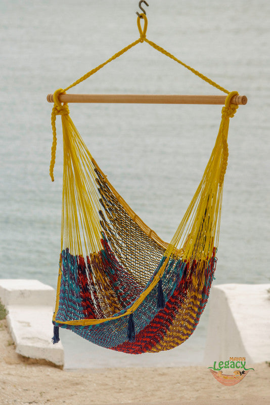 Mayan Legacy Extra Large Outdoor Cotton Mexican Hammock Chair