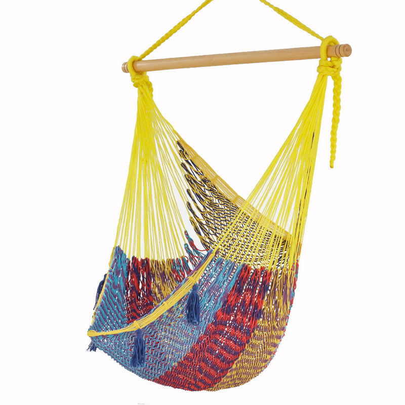 Mayan Legacy Extra Large Outdoor Cotton Mexican Hammock Chair