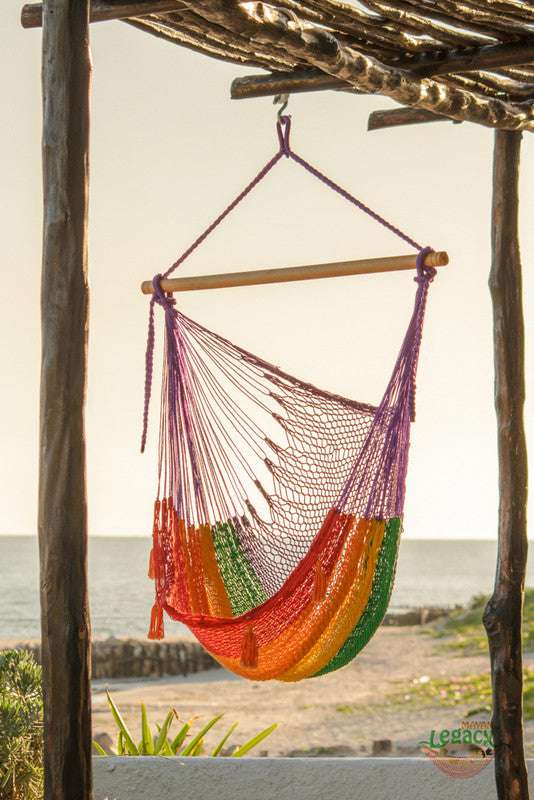 Mayan Legacy Extra Large Outdoor Cotton Mexican Hammock Chair