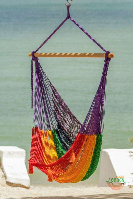 Mayan Legacy Extra Large Outdoor Cotton Mexican Hammock Chair