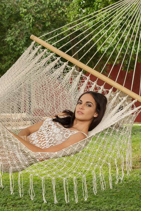 Mayan Legacy Queen Size Outdoor Cotton Mexican Resort Hammock