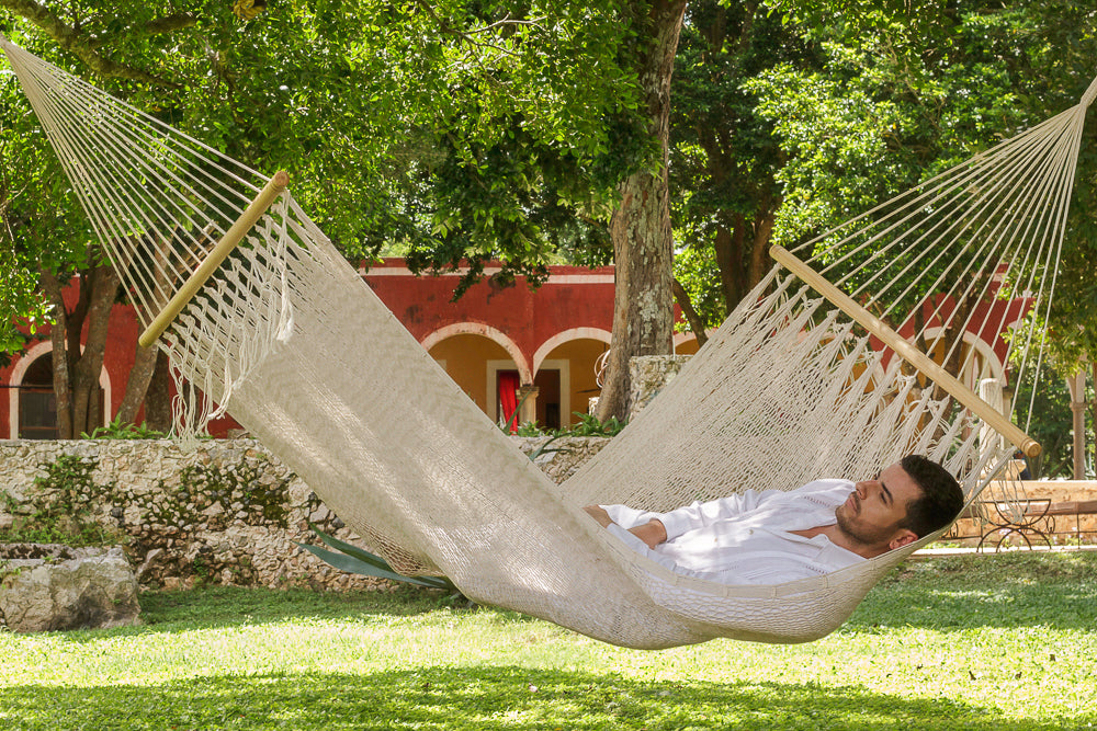 Mayan Legacy Queen Size Outdoor Cotton Mexican Resort Hammock