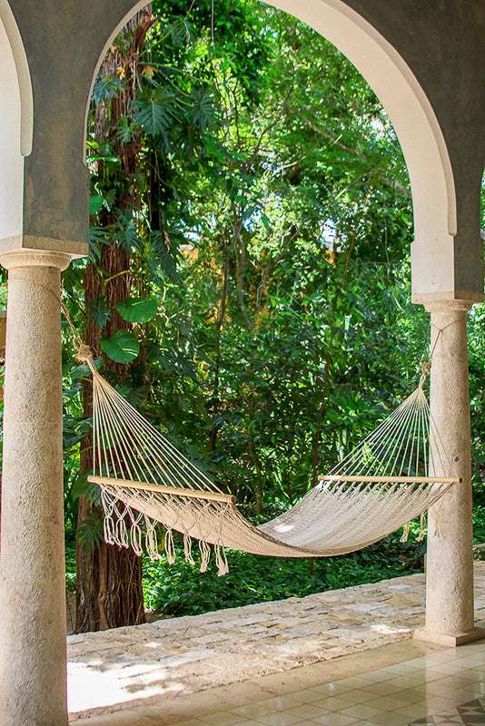 Mayan Legacy Queen Size Outdoor Cotton Mexican Resort Hammock