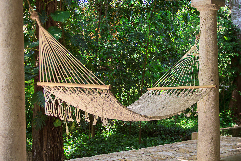 Mayan Legacy Queen Size Outdoor Cotton Mexican Resort Hammock
