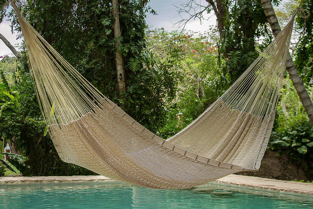 Mayan Legacy Queen Size Outdoor Cotton Mexican Hammock