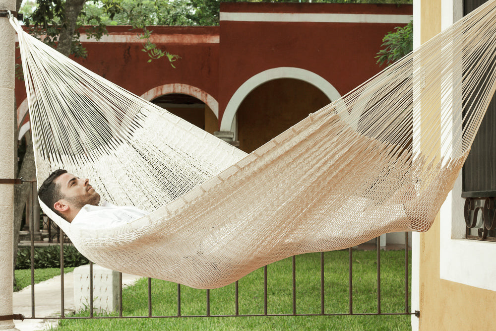 Mayan Legacy Queen Size Outdoor Cotton Mexican Hammock