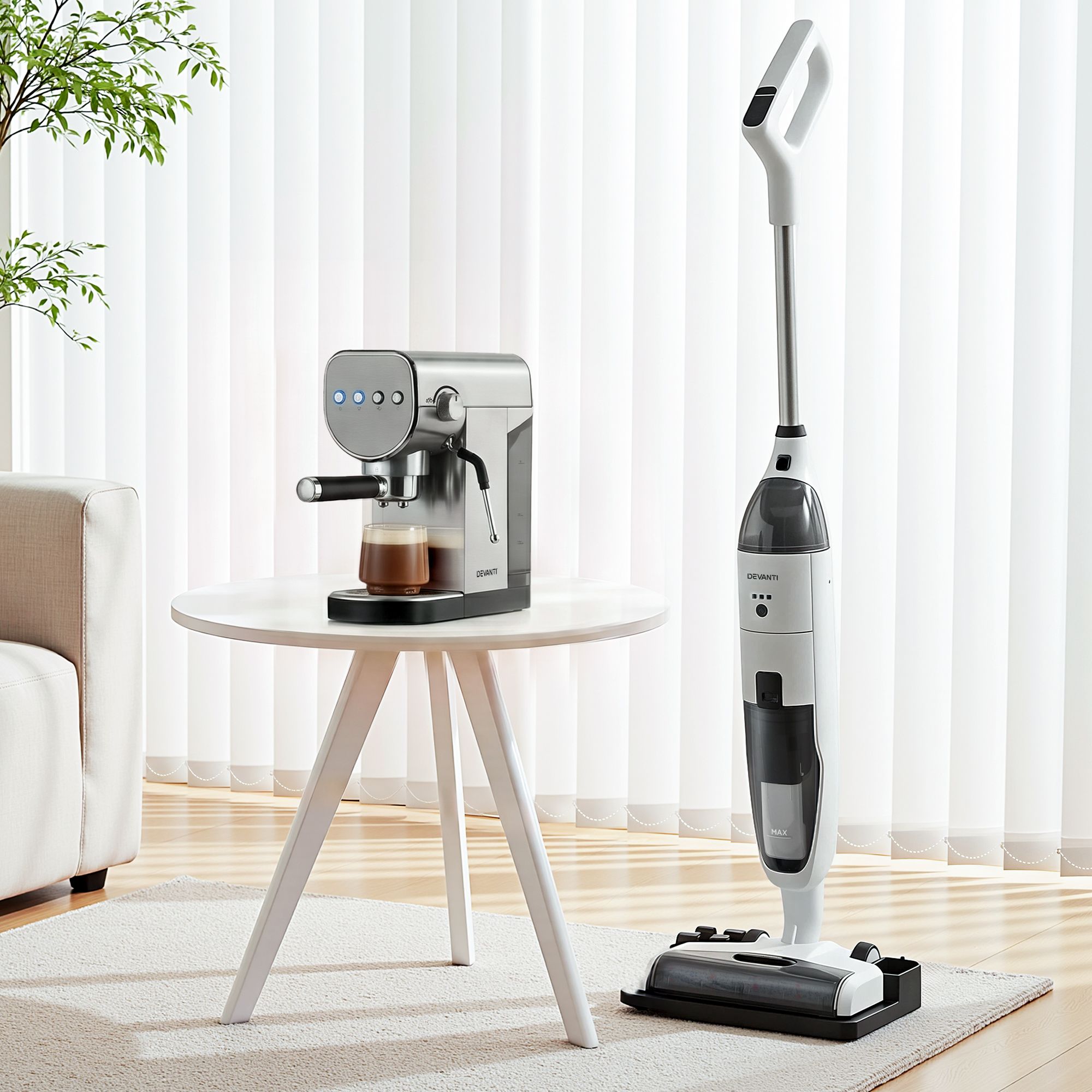Devanti Cordless Wet Dry Vacuum Mop plus Coffee Maker Machine Espresso Bedworld