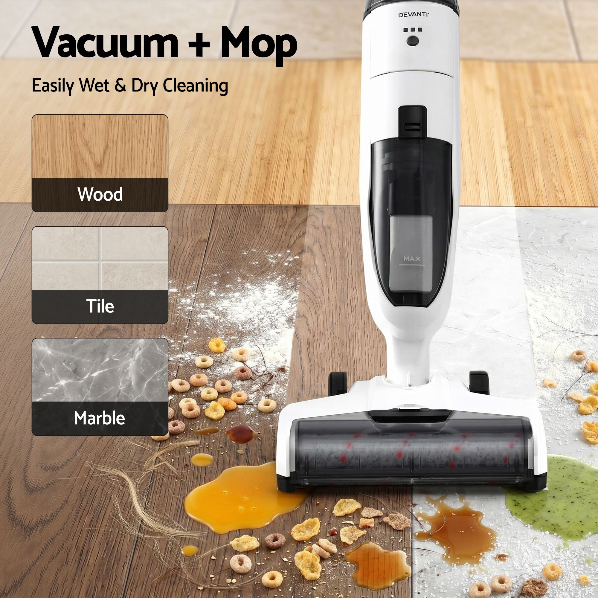 Devanti Cordless Wet Dry Vacuum Mop plus Coffee Maker Machine Espresso Bedworld