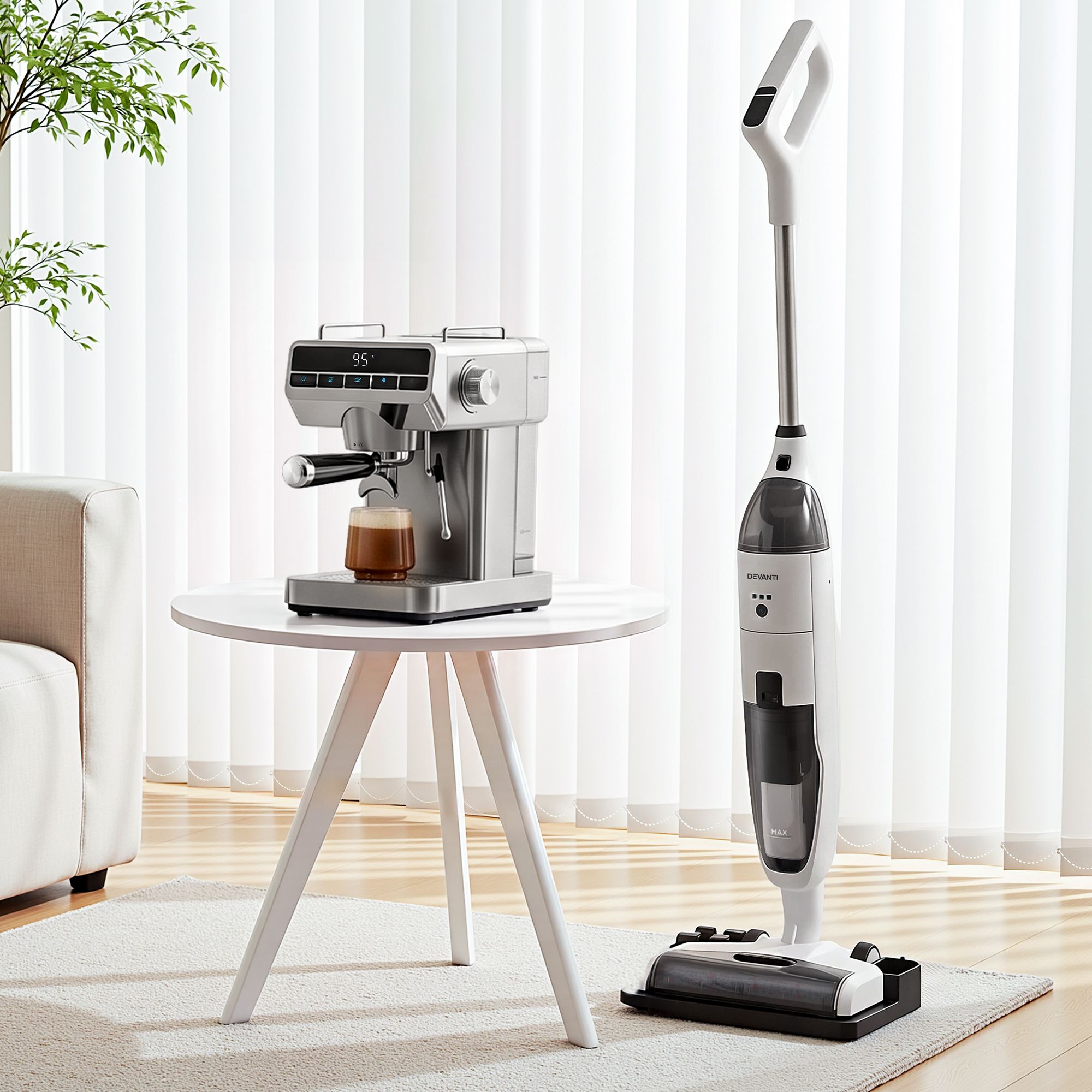 Devanti Cordless Wet Dry Vacuum Mop plus Coffee Maker Machine Espresso Bedworld