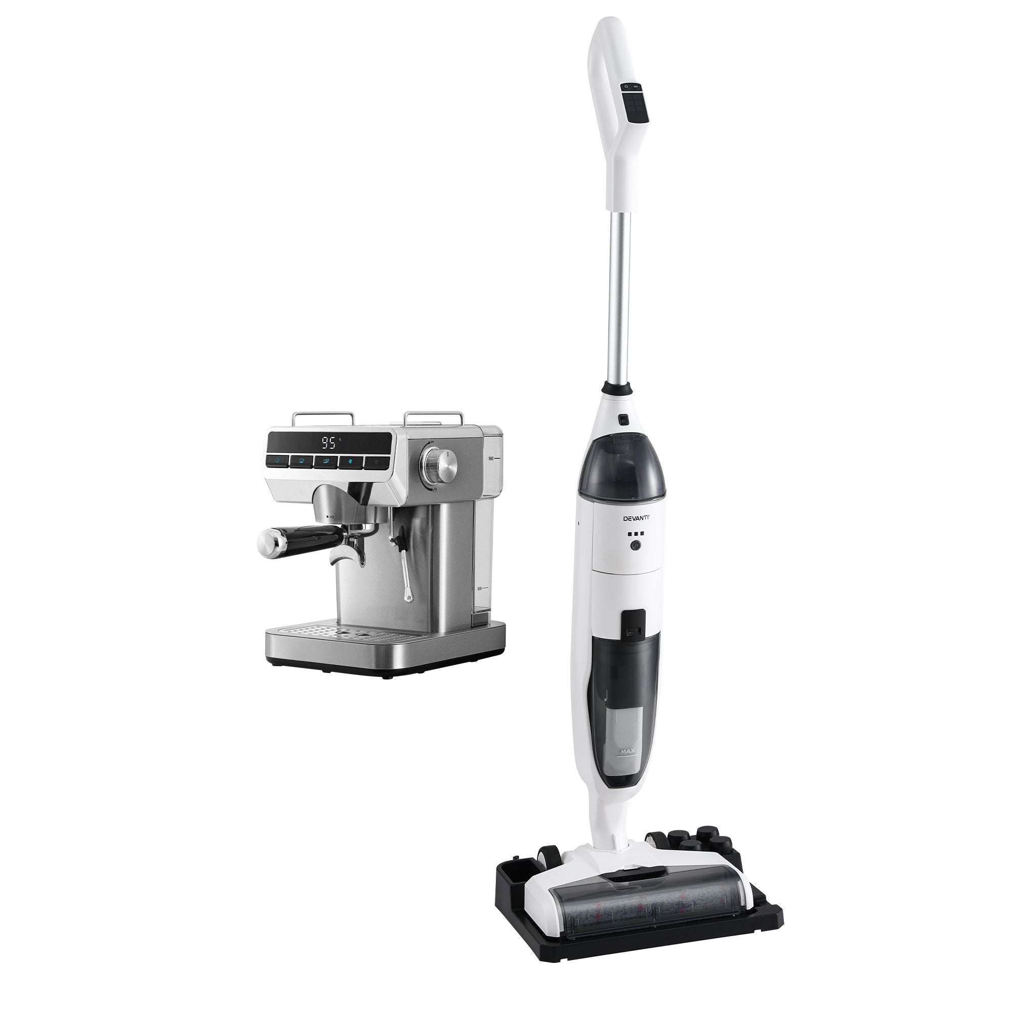Devanti Cordless Wet Dry Vacuum Mop plus Coffee Maker Machine Espresso Bedworld