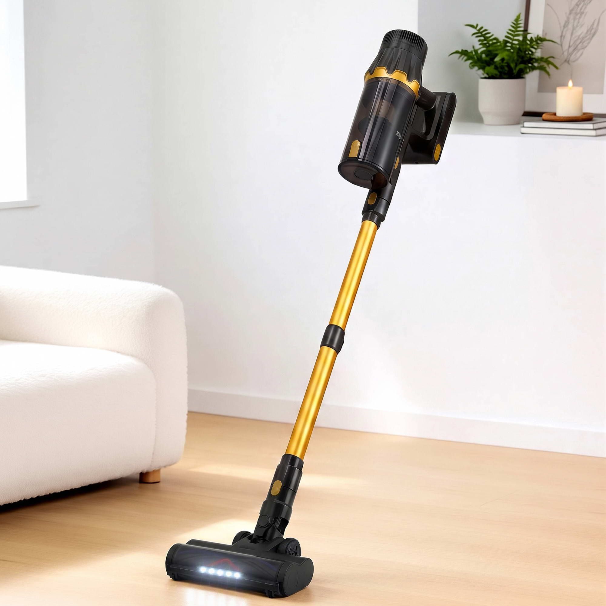 DEVANTI 30000Pa Cordless Stick Vacuum Cleaner 4-in-1 Handheld Vac, Gold Bedworld