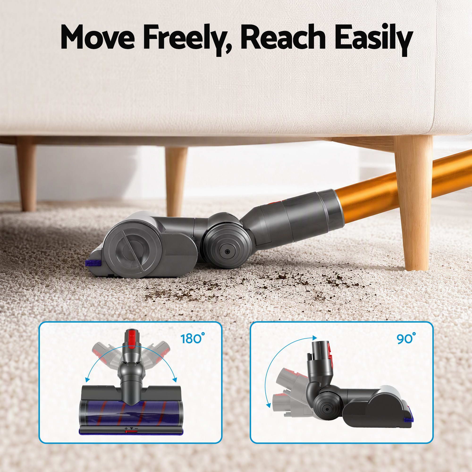 Vacuum Head Replacement compatible with Dyson V7 V8 V10 V11 V15 Bedworld