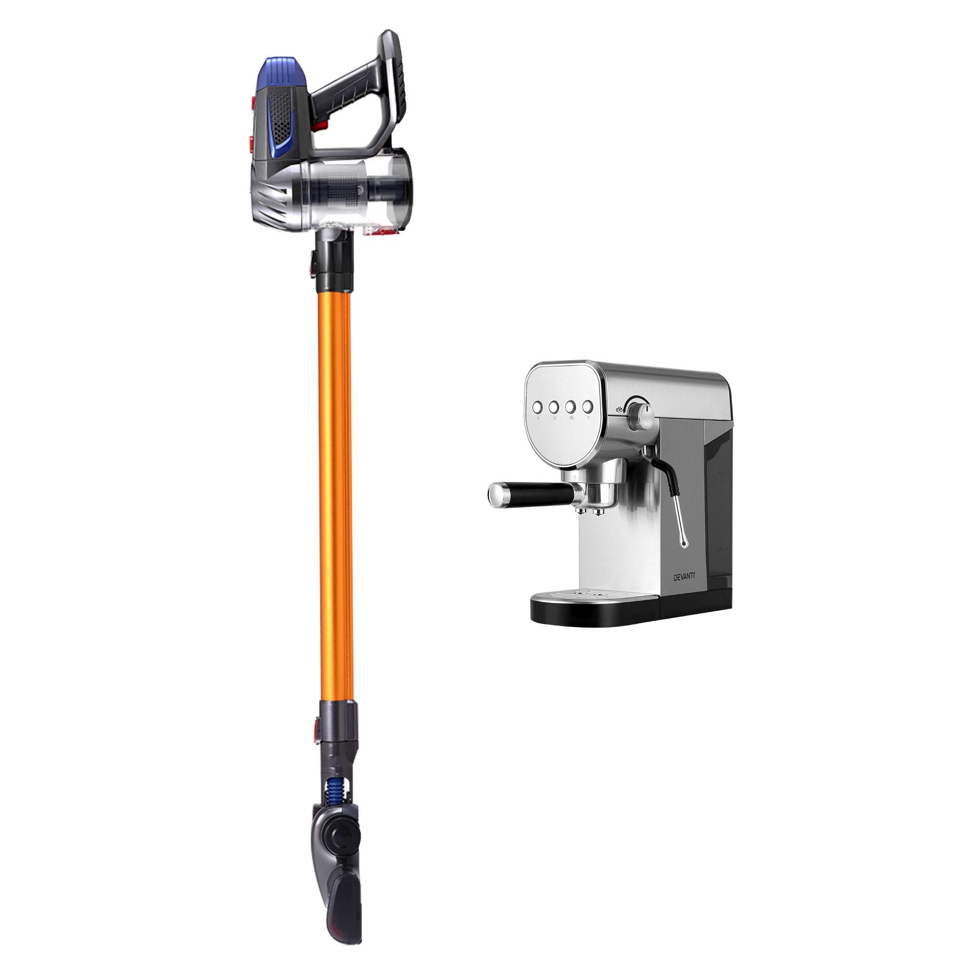 Devanti K7 Cordless Stick Vacuum Cleaner plus Coffee Maker Machine Espresso Bedworld
