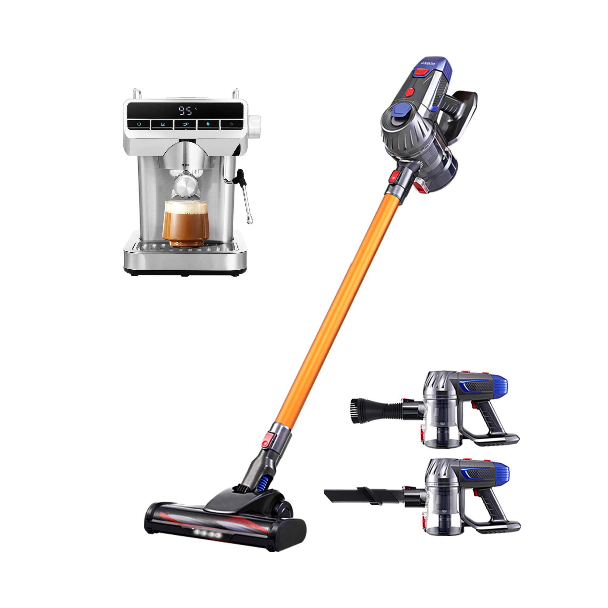 Devanti K7 Cordless Stick Vacuum Cleaner plus Coffee Maker Machine Espresso Bedworld
