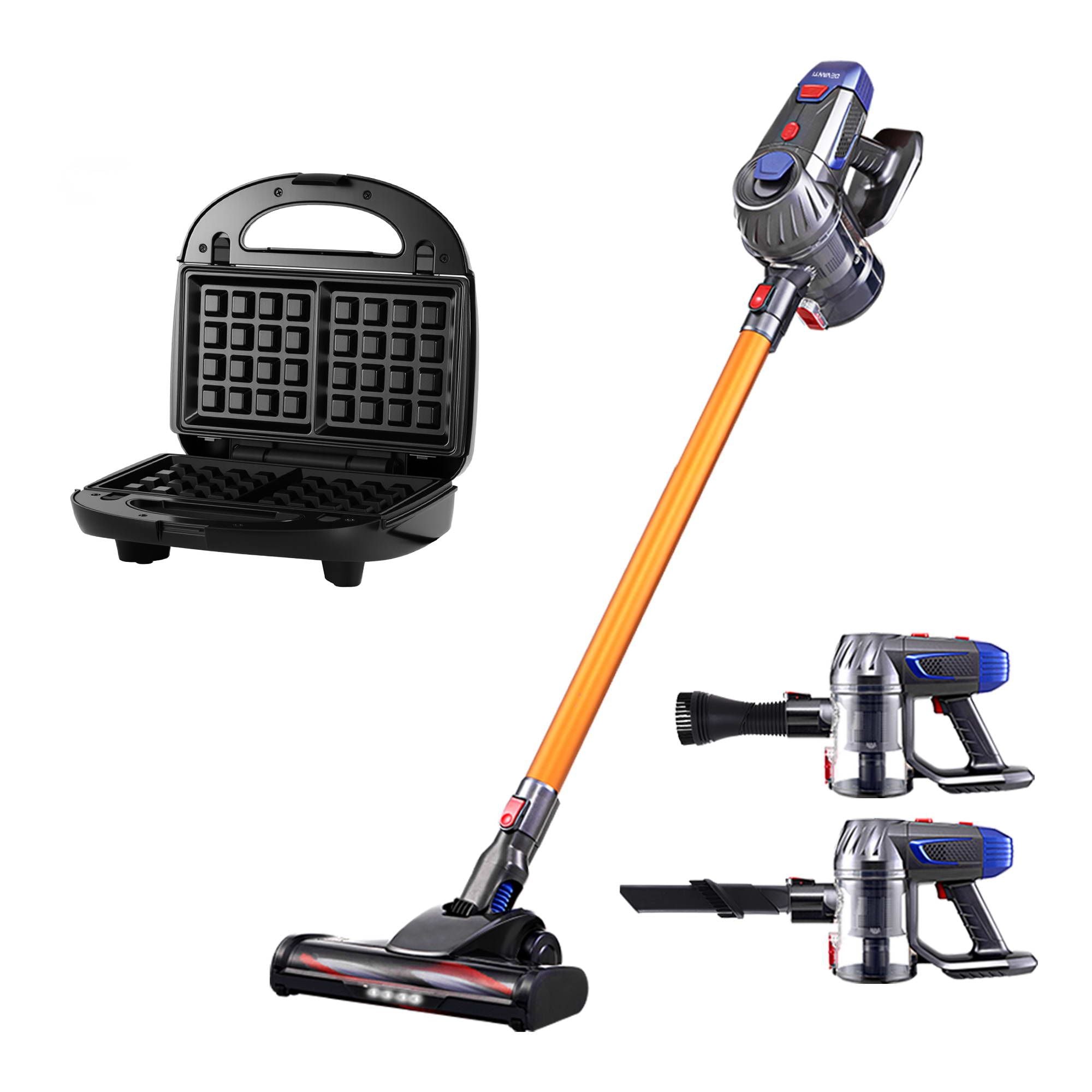 Devanti K7 Cordless Stick Vacuum Cleaner plus 3-in-1 Sandwich Maker Bedworld