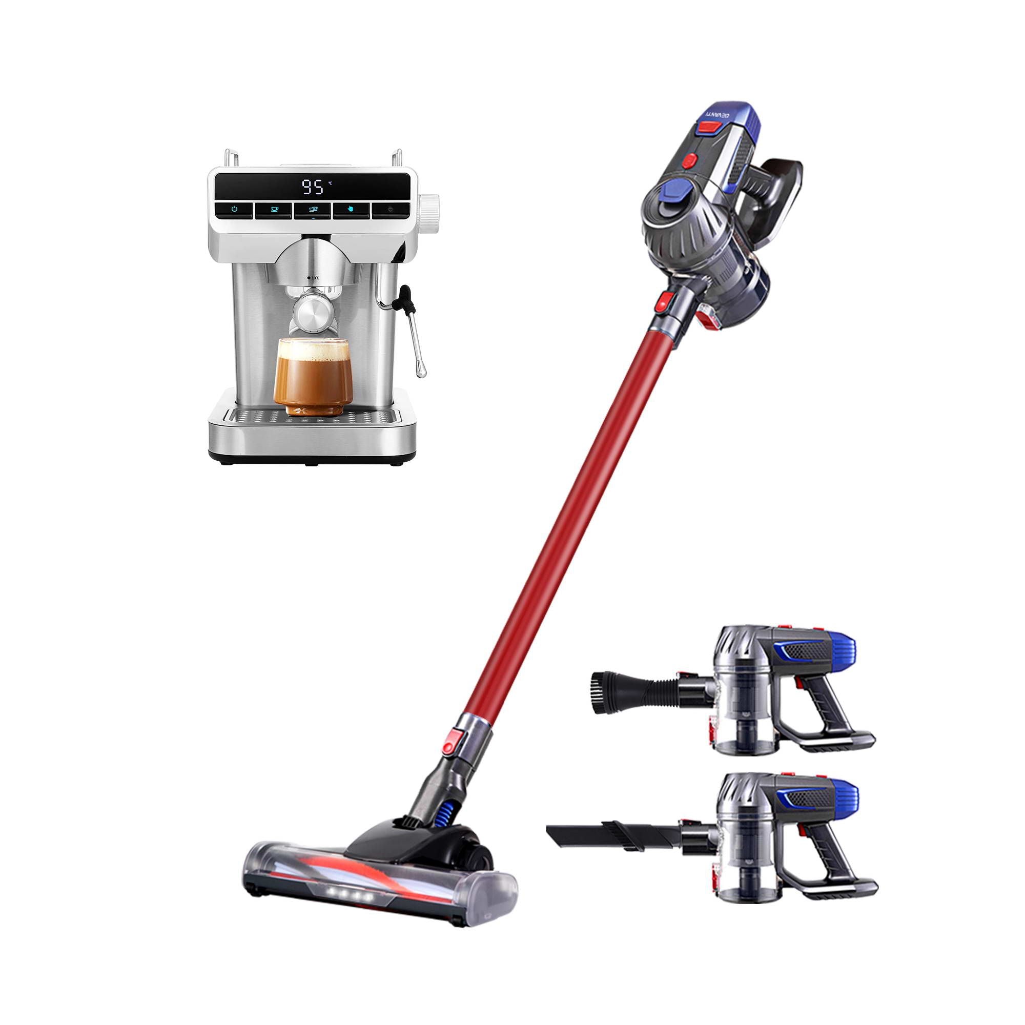Devanti K7 Cordless Stick Vacuum Cleaner plus Coffee Maker Machine Espresso Bedworld