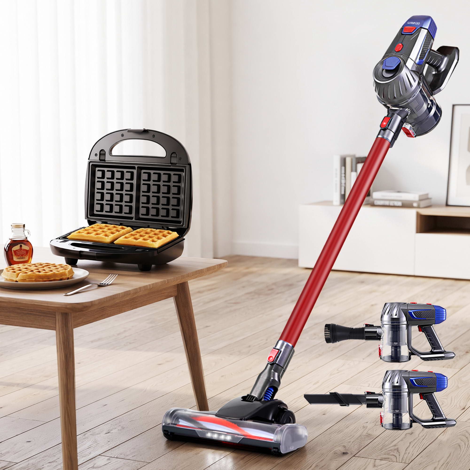 Devanti K7 Cordless Stick Vacuum Cleaner plus 3-in-1 Sandwich Maker Bedworld