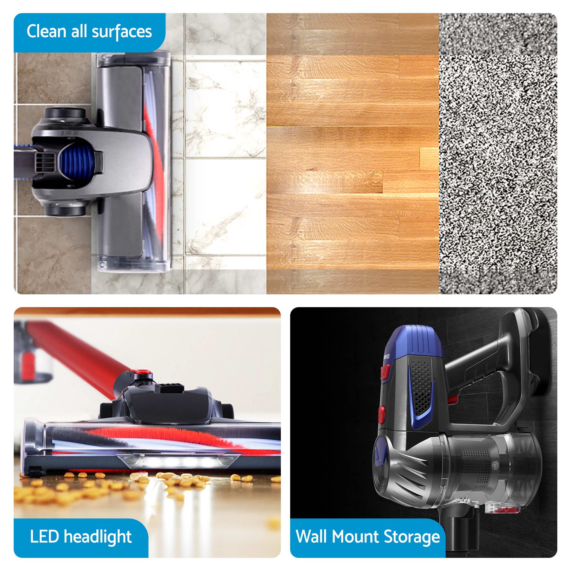 Devanti K7 Cordless Stick Vacuum Cleaner plus 3-in-1 Sandwich Maker Bedworld