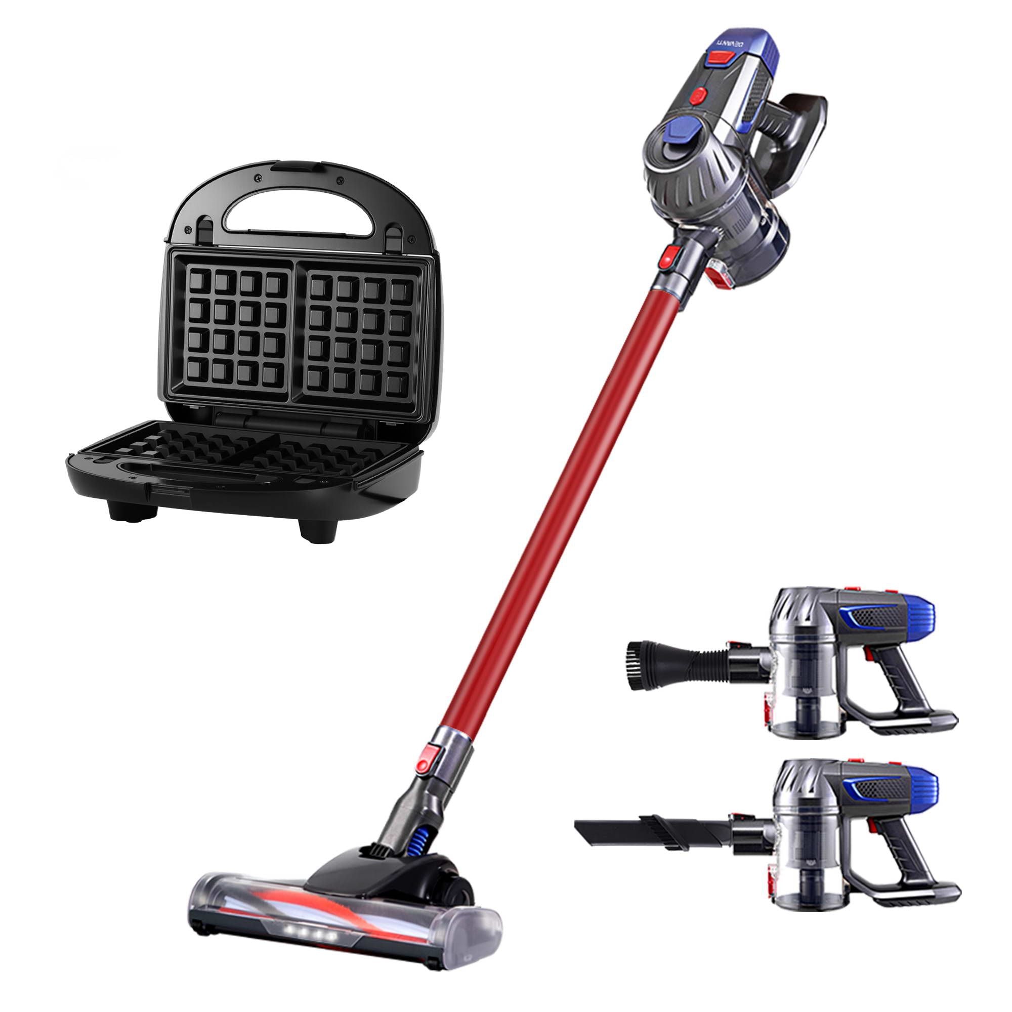 Devanti K7 Cordless Stick Vacuum Cleaner plus 3-in-1 Sandwich Maker Bedworld