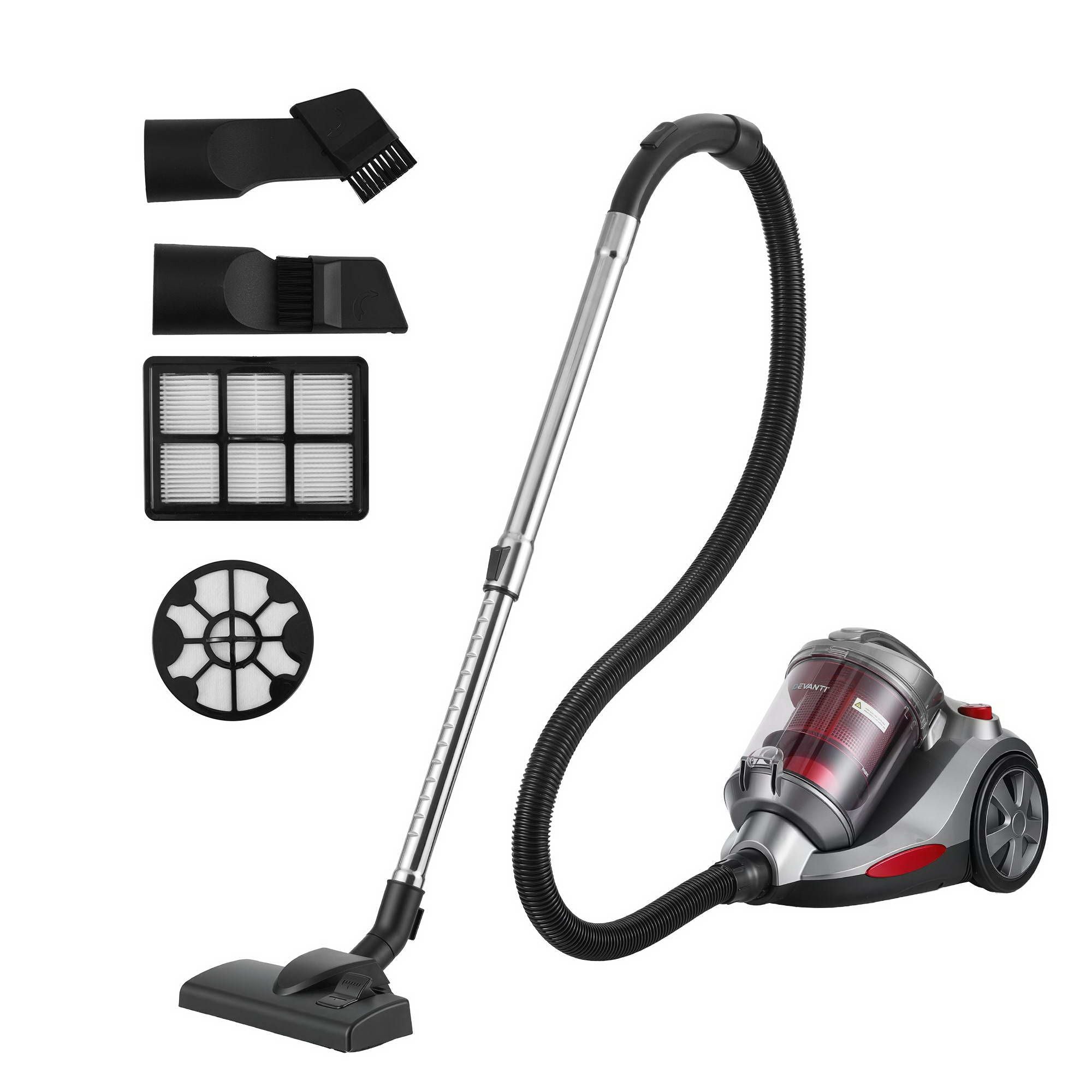 Devanti Vacuum Cleaner Bagless Canister 2000W 25kPa Powerful Suction 4L Bedworld