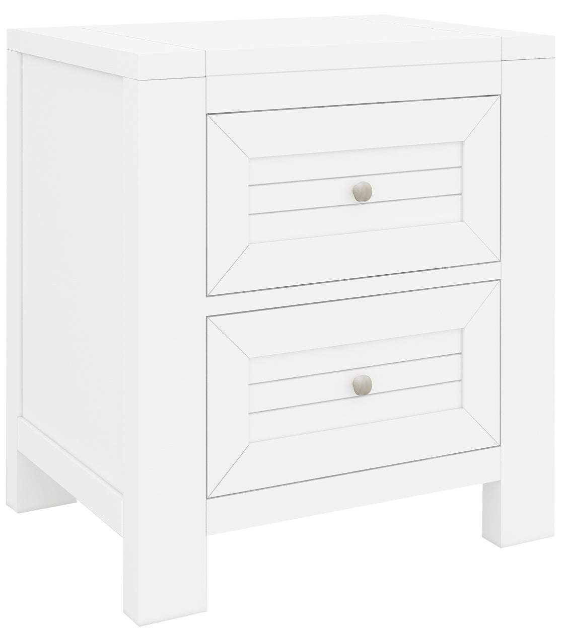 Portland 4-Drawer White Wood Tallboy