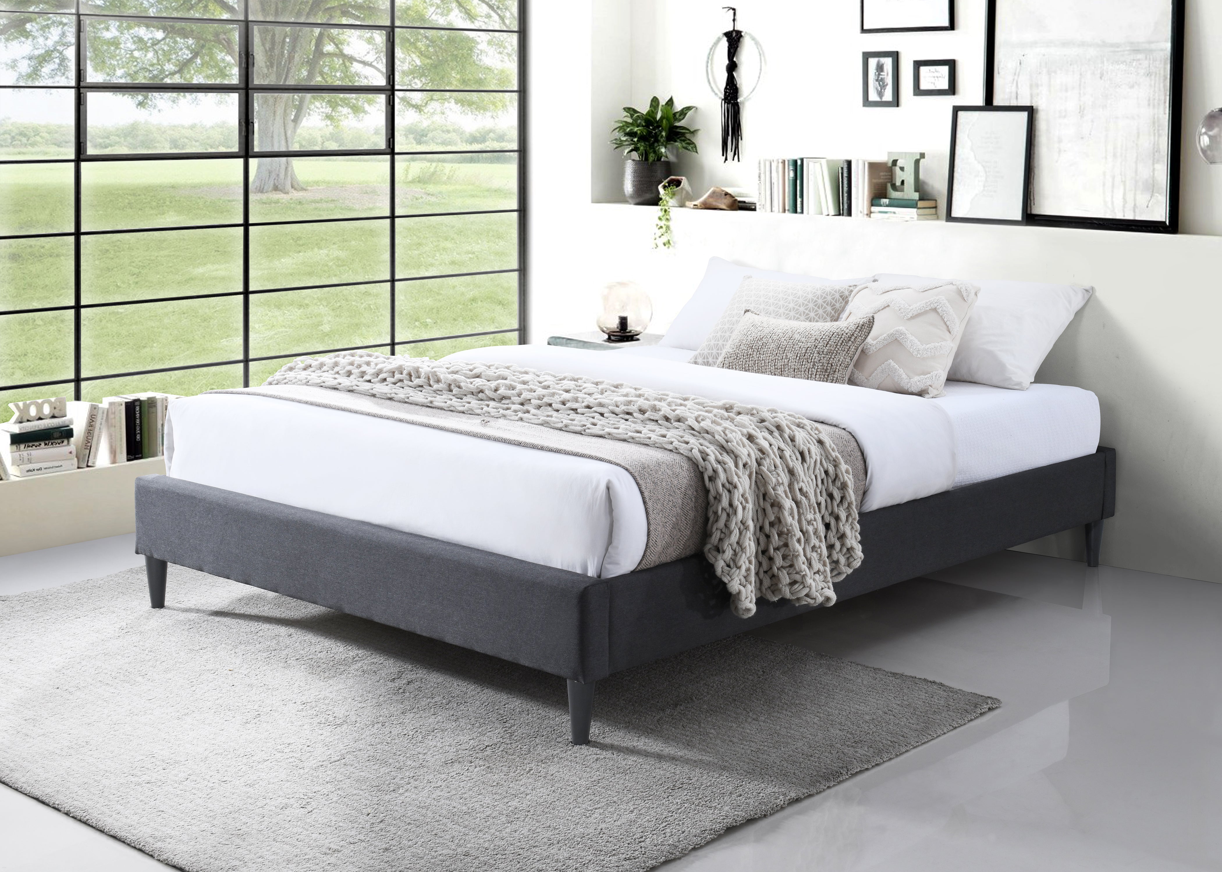 Arte Upholstered Fabric Bed Frame Base 