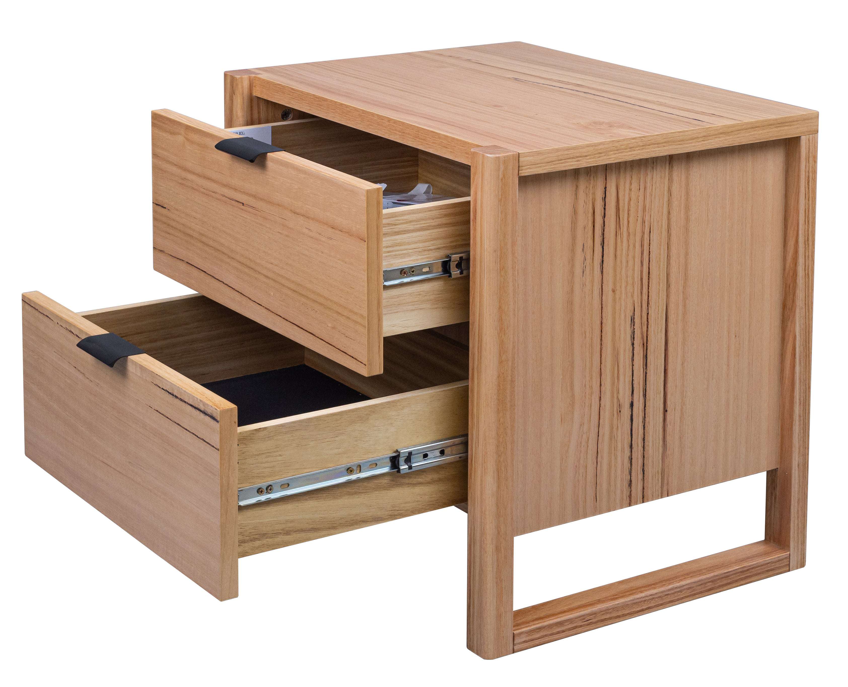 matching bed side table with drawers for the Perisher Natural Messmate Timber Bed Frame