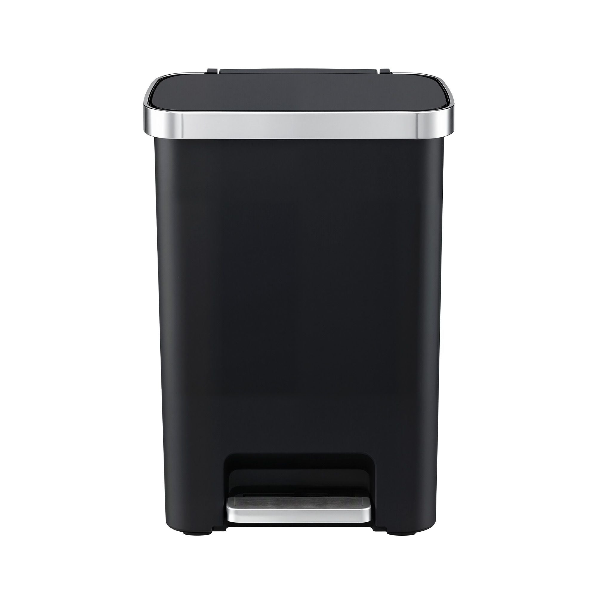 Artiss Rubbish Bin 51L Kitchen Pedal Soft Close Lid Liner Pocket Black Bedworld