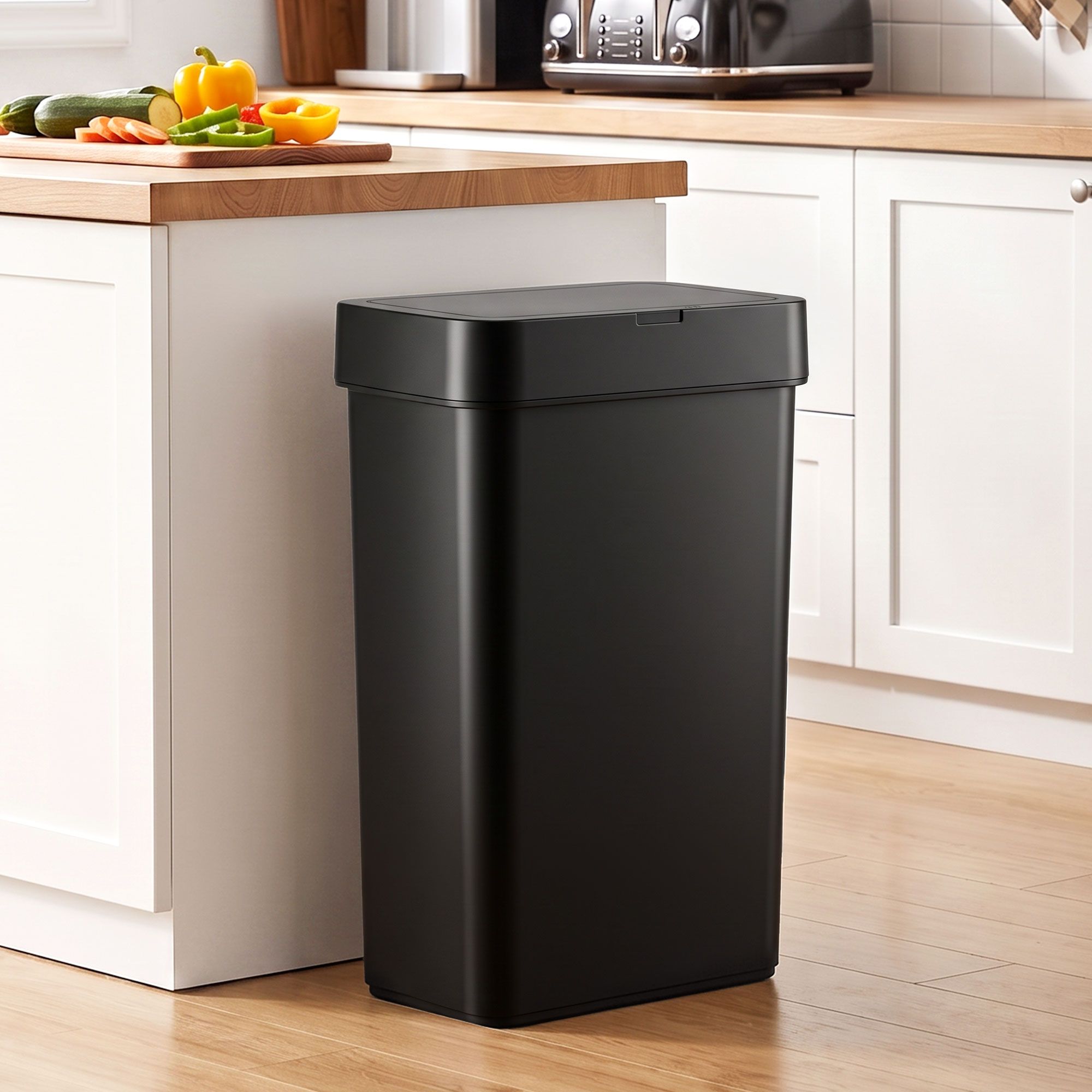 Artiss Rubbish Bin 50L Sensor Kitchen Automatic Motion Plastic Touchless Black Bedworld