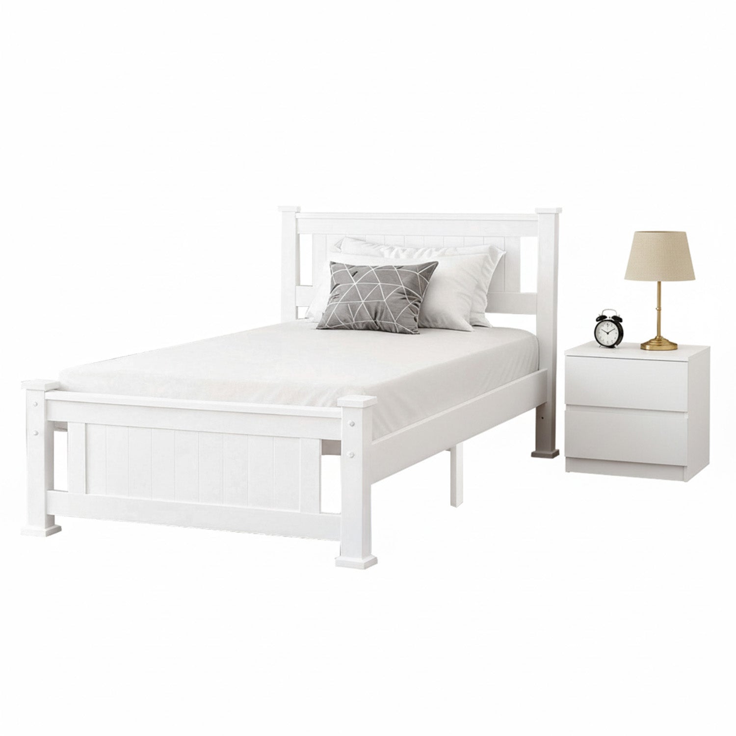 Artiss King Single Bed Frame and Bedside Table