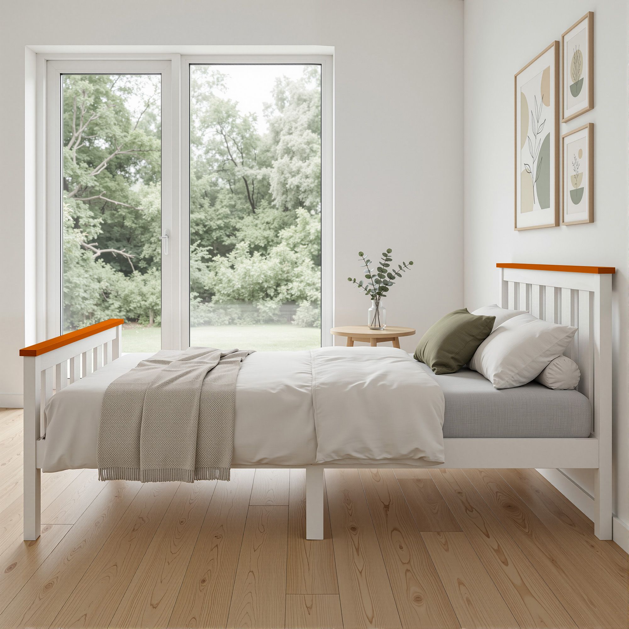 Artiss Bed Frame Single Size Wooden White PONY Bedworld