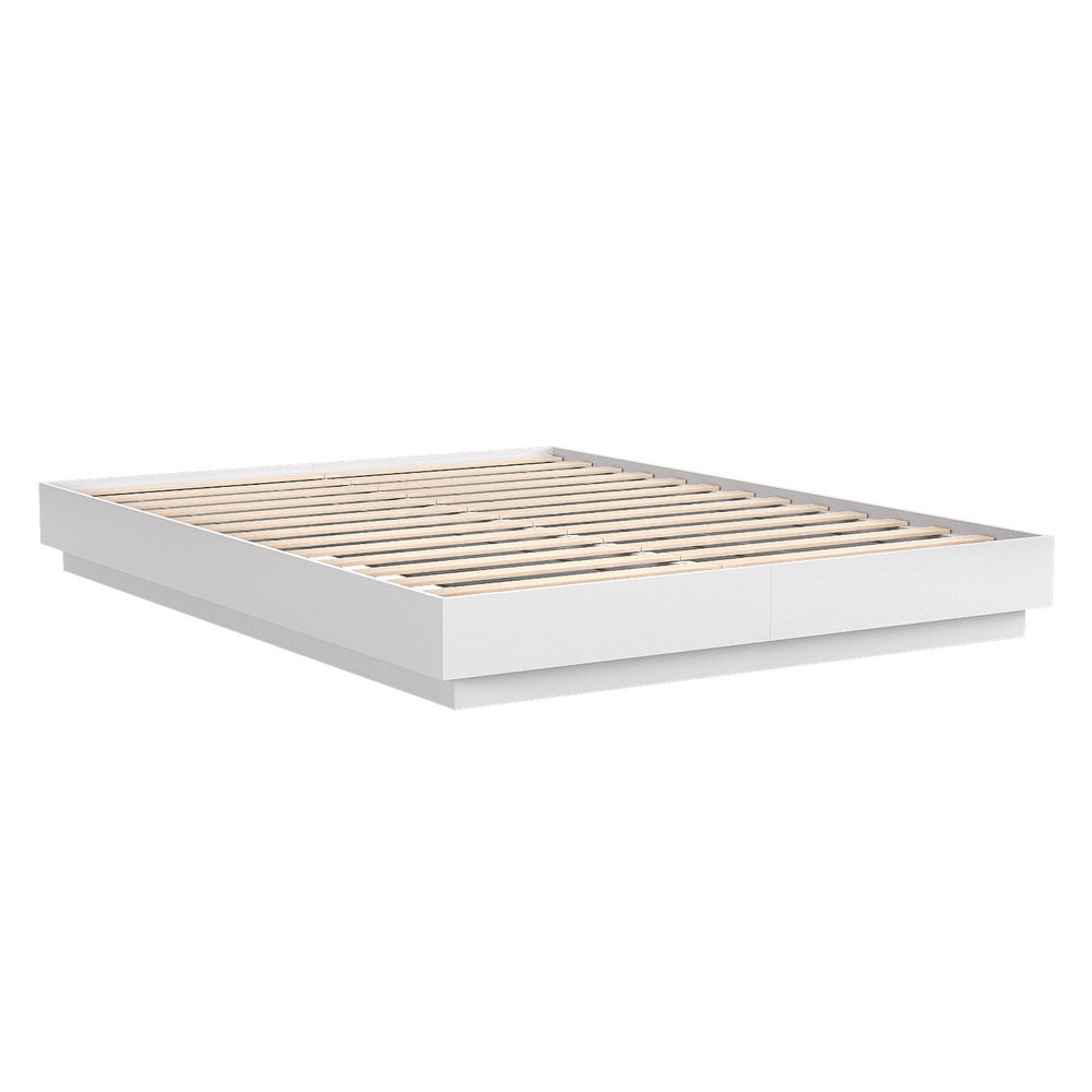 Artiss Queen Bed Frame with 16Colour Led Light Wooden Platform Bed Base DAYGLOW