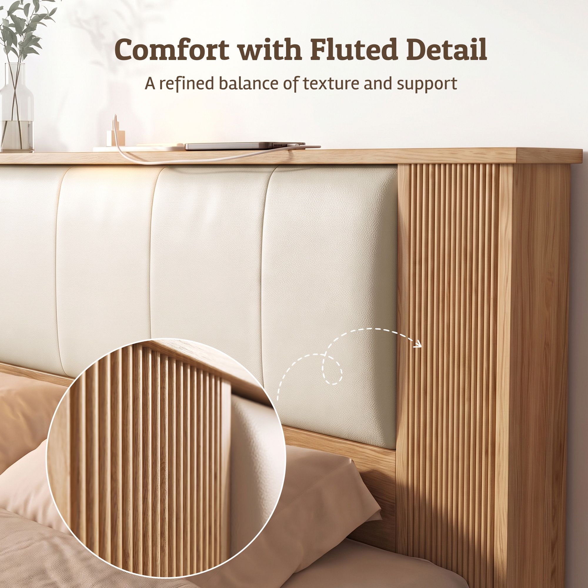 Artiss King Single Bed Frame with 2 Drawers, PU Leather Headboard & Charging Station Bedworld