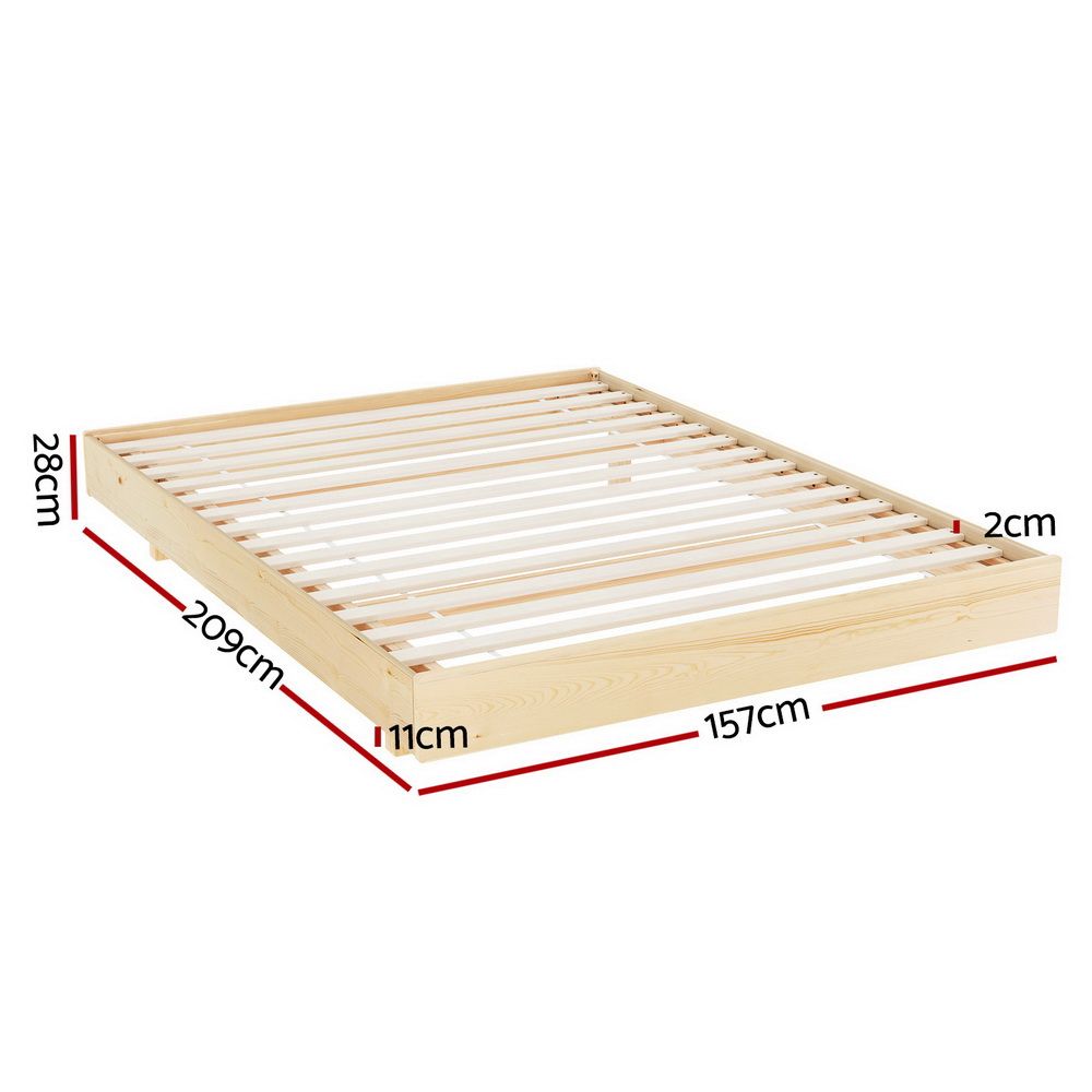 Artiss Bed Frame Queen Size Floating Wooden Mattress Base Platform Timber ODIN Bedworld