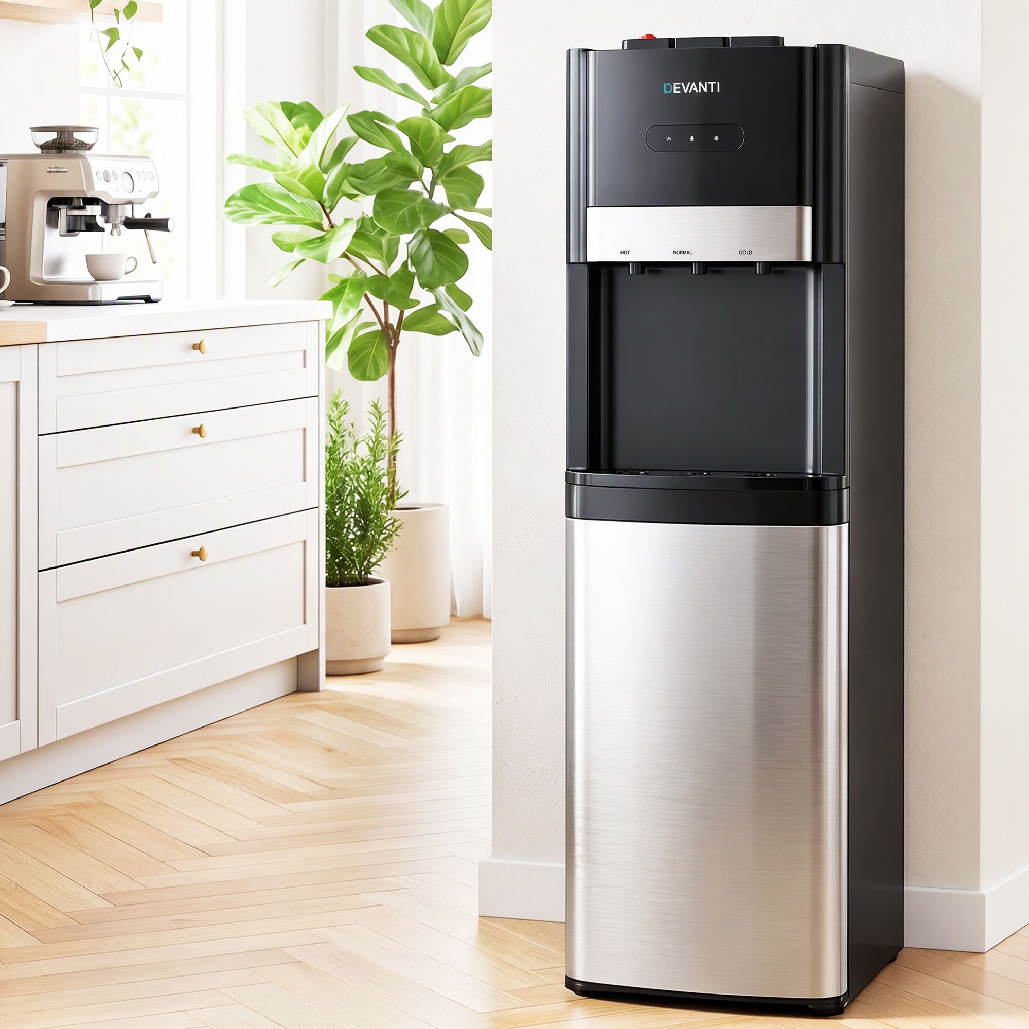 Devanti 3 Taps Hot and Cold Water Cooler Dispenser with Child Safety Lock Bedworld