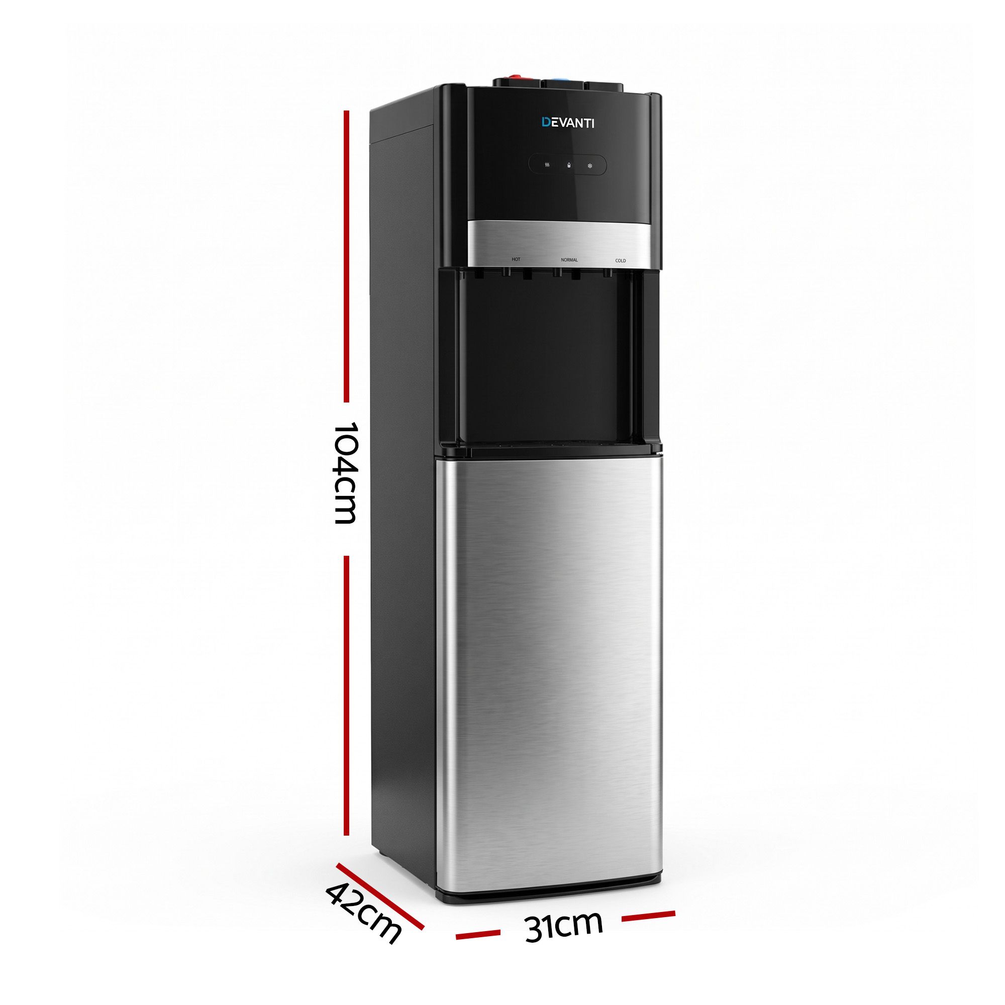 Devanti 3 Taps Hot and Cold Water Cooler Dispenser with Child Safety Lock Bedworld