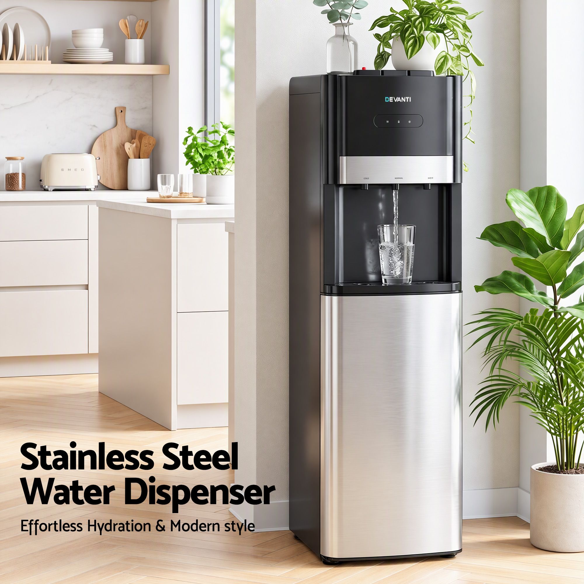 Devanti 3 Taps Hot and Cold Water Cooler Dispenser with Child Safety Lock Bedworld