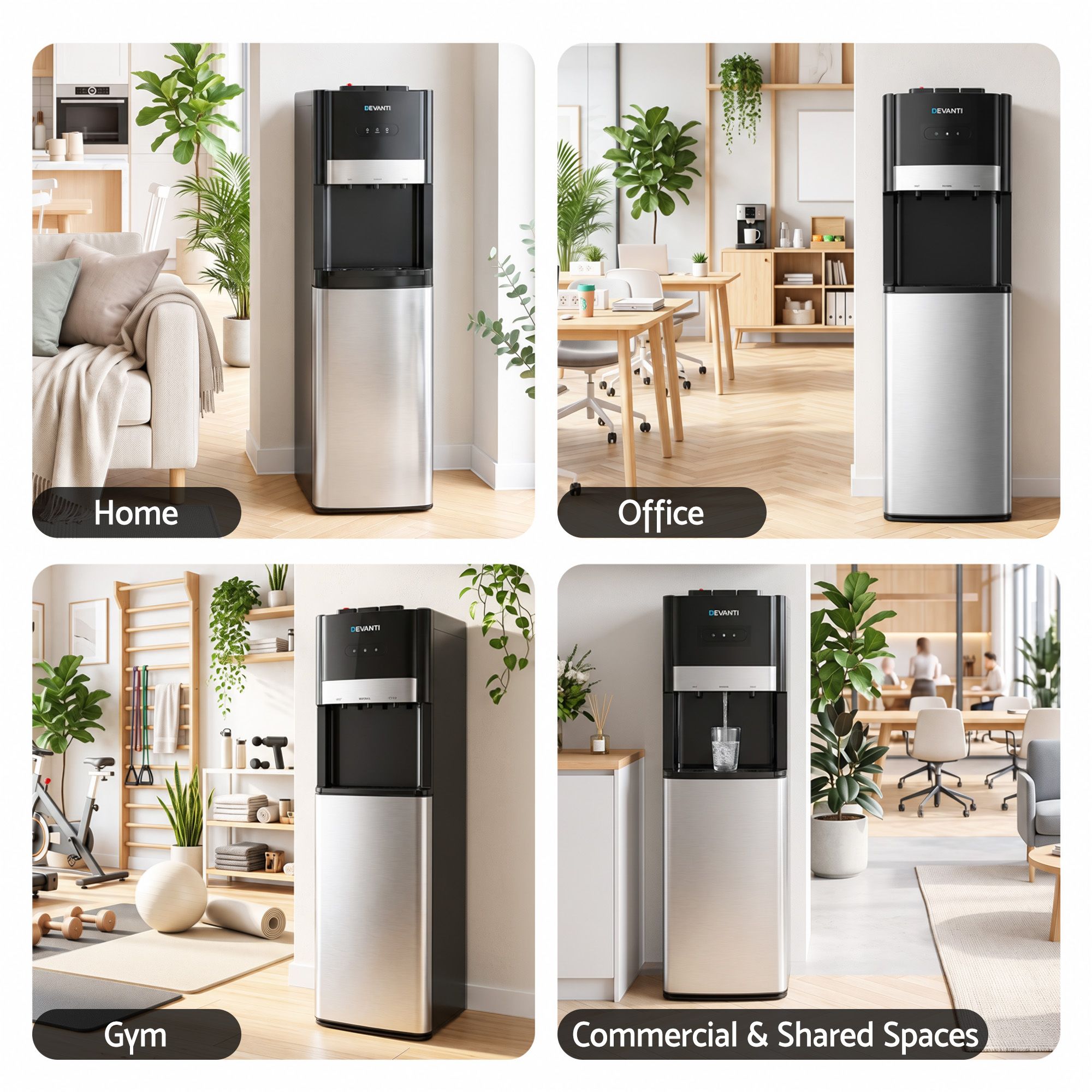 Devanti 3 Taps Hot and Cold Water Cooler Dispenser with Child Safety Lock Bedworld