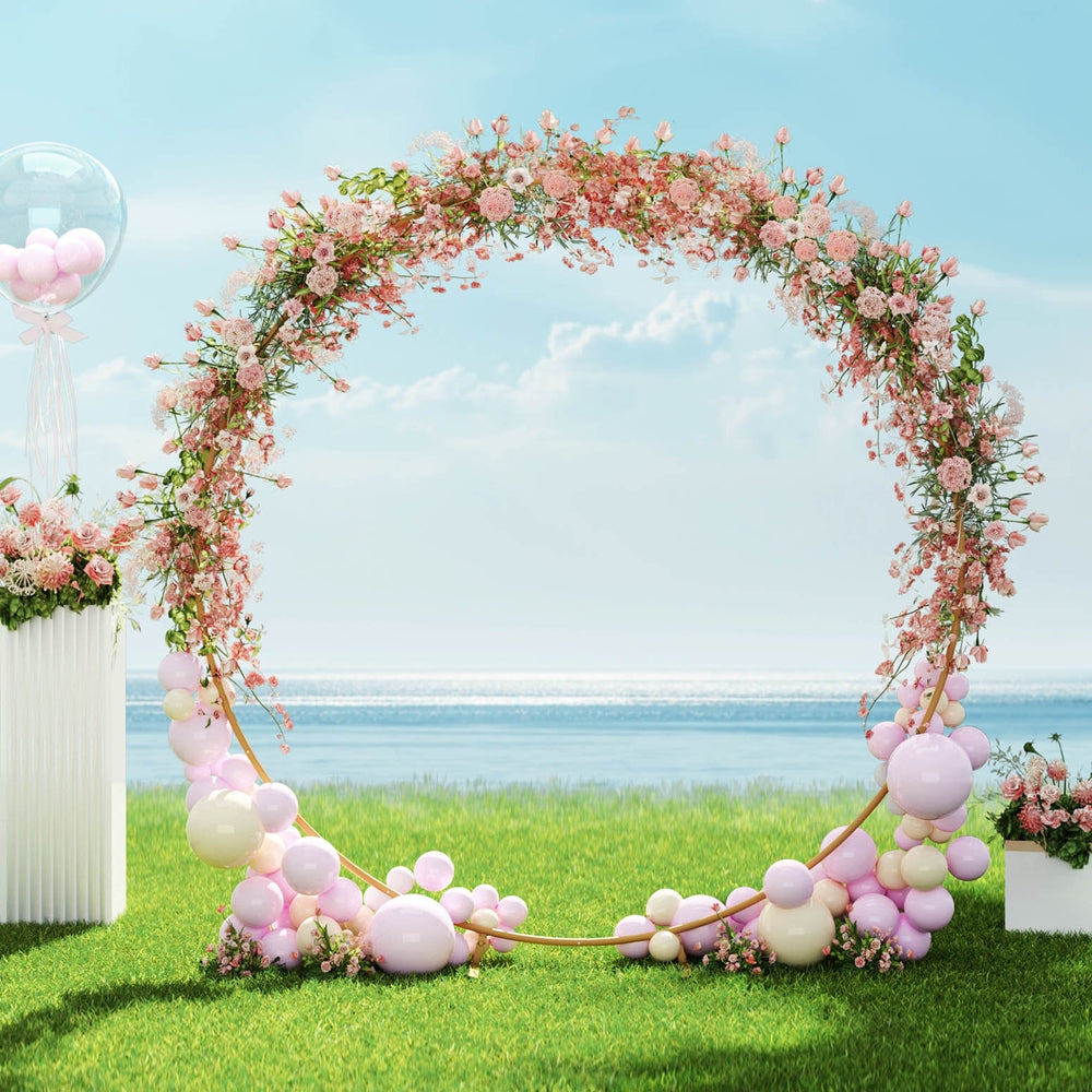 Wedding Arch Hoop Round order Circle Backdrop Flower Display Stand Frame Background GOLD Ceremony Arch Decoration Balloon Decor