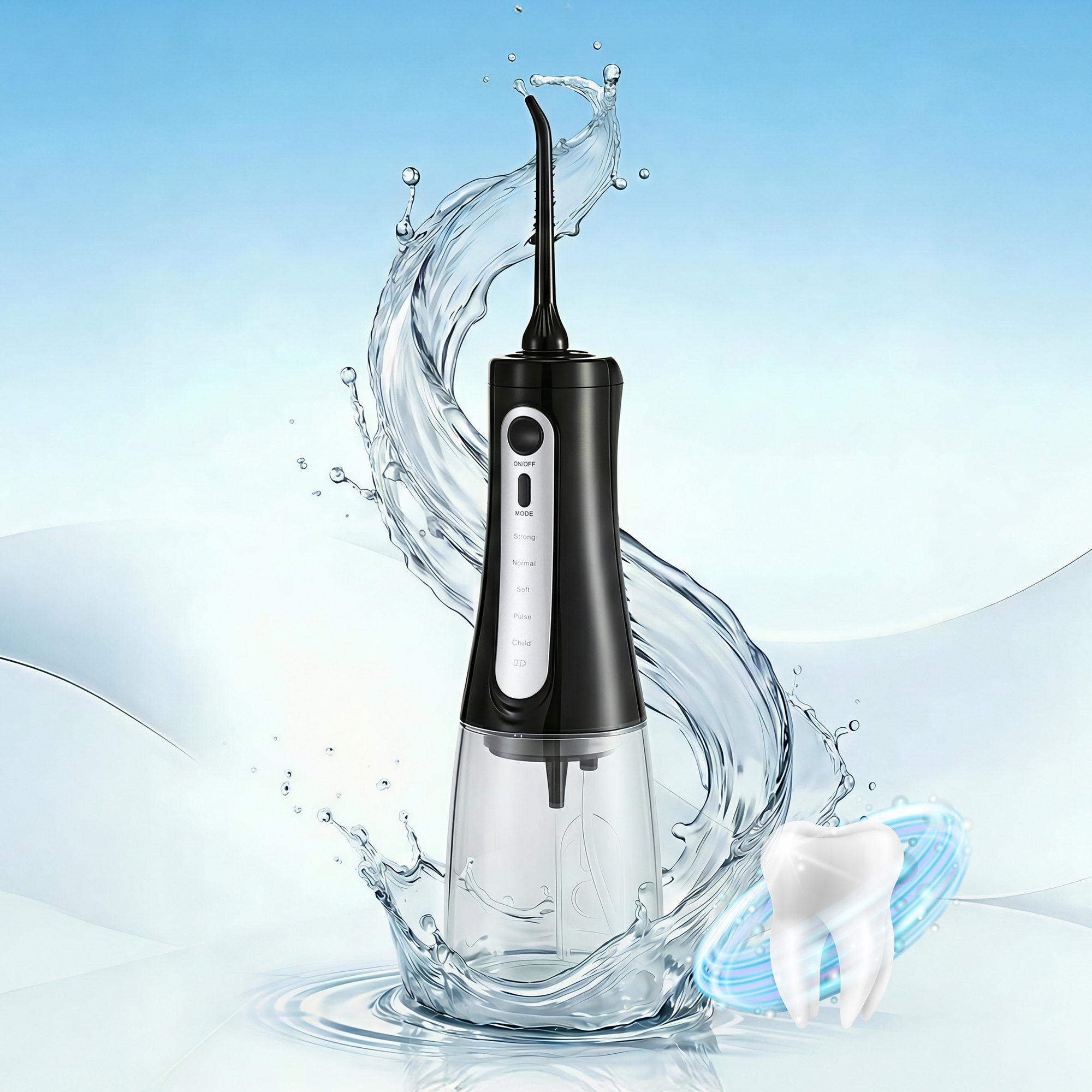 Devanti Cordless Water Flosser Dental Oral Irrigator Black Bedworld