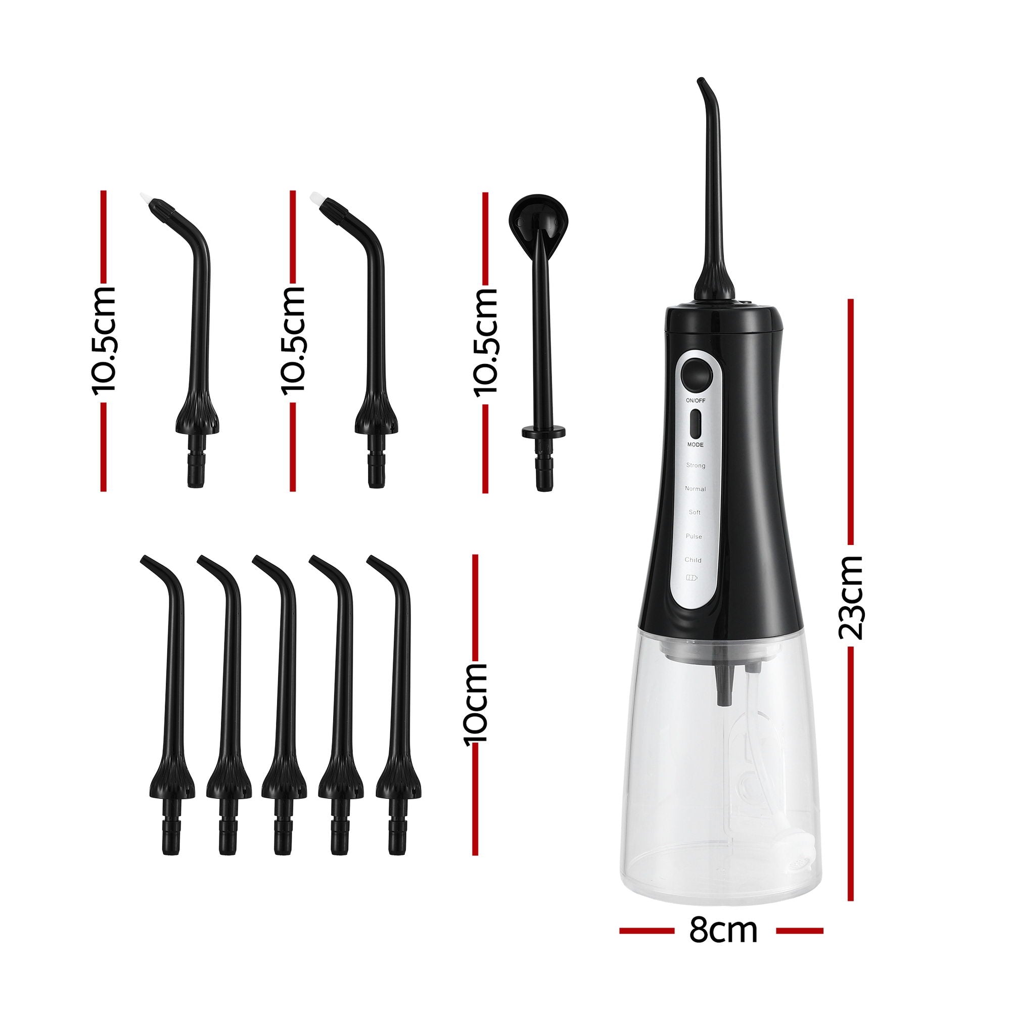 Devanti Cordless Water Flosser Dental Oral Irrigator Black Bedworld