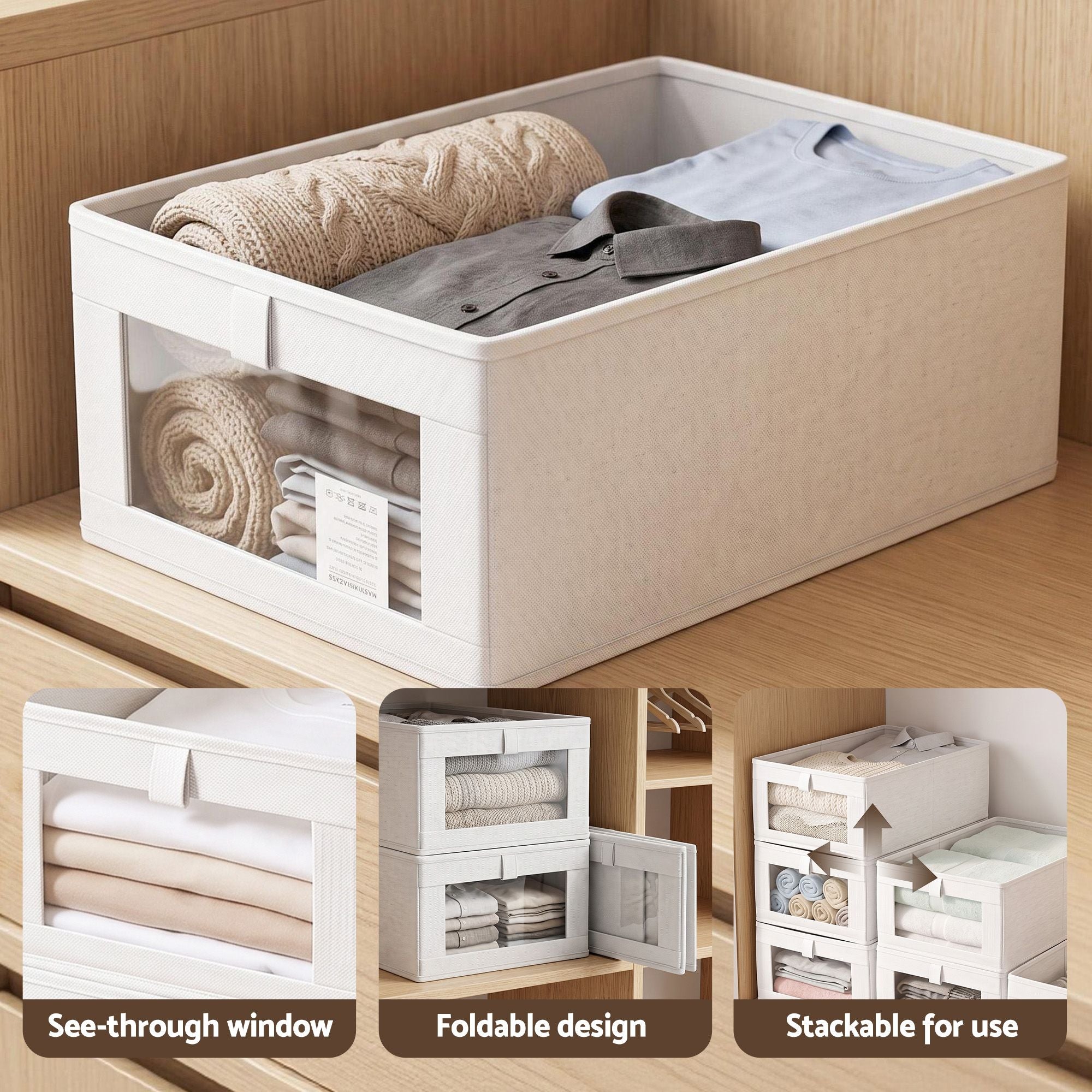 Artiss 6 Pack Linen Closet Organizers and Storage Foldable Clothing Bins Bedworld