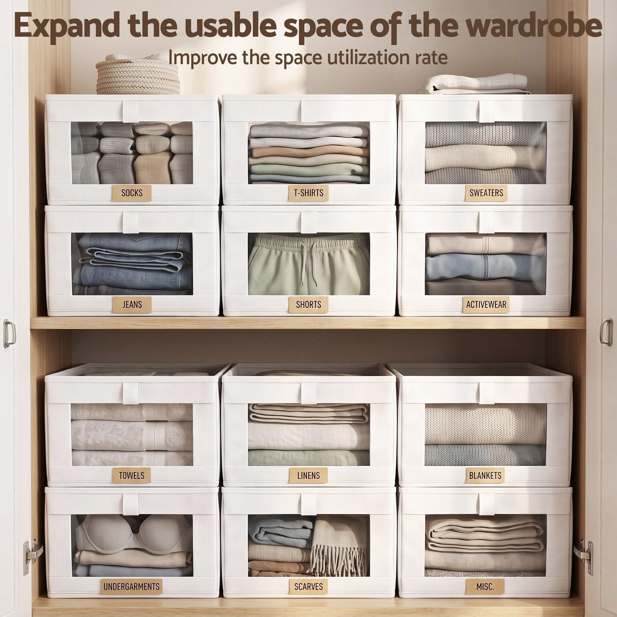 Artiss 6 Pack Linen Closet Organizers and Storage Foldable Clothing Bins Bedworld