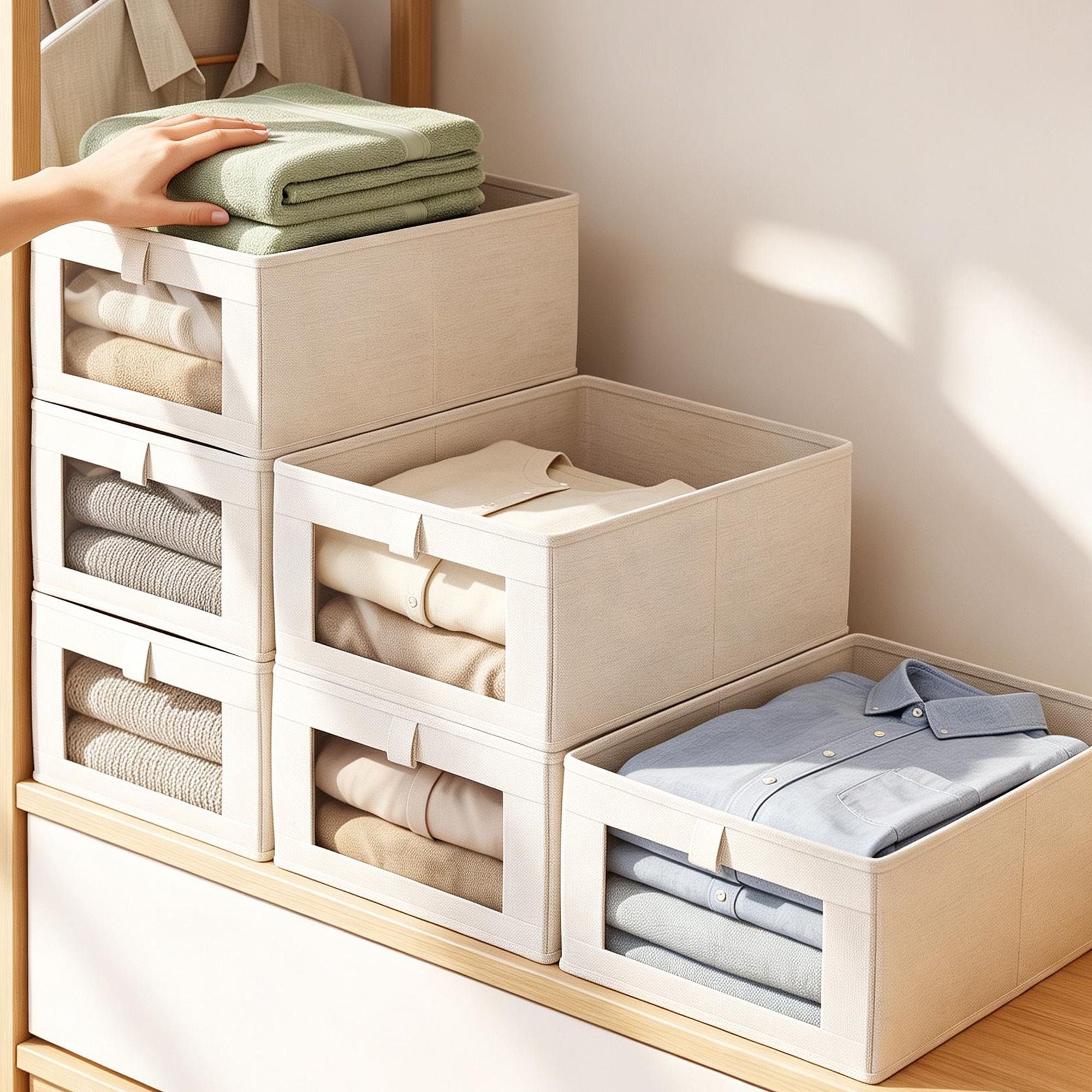 Artiss 6 Pack Linen Closet Organizers and Storage Foldable Clothing Bins Bedworld