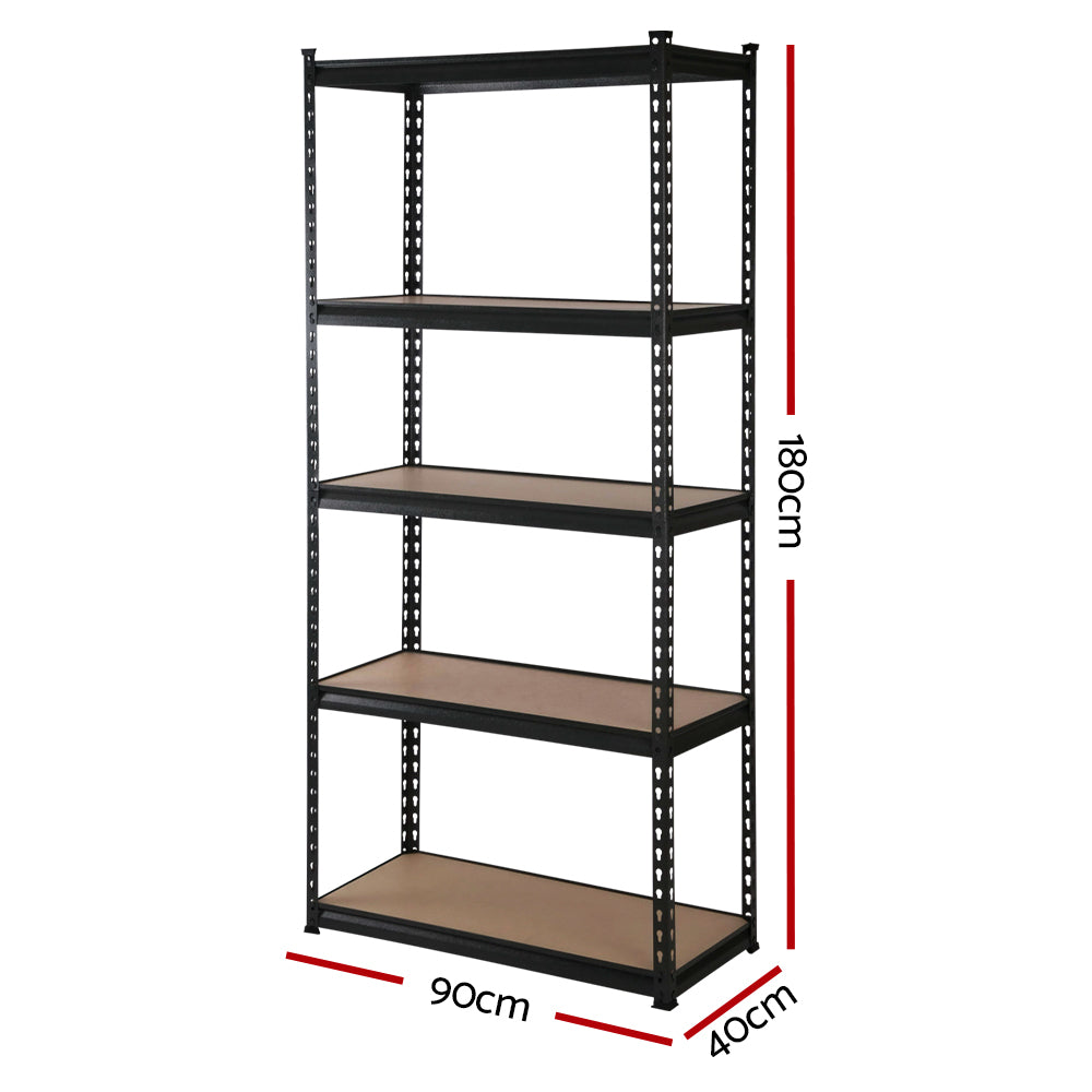 8M Garage Shelving Warehouse Rack Pallet Racking Storage Shelve Black
