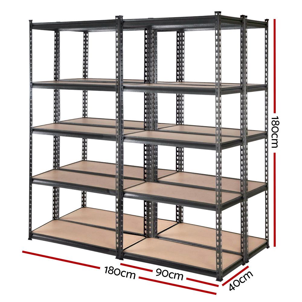 8M Garage Shelving Warehouse Rack Pallet Racking Storage Charcoal