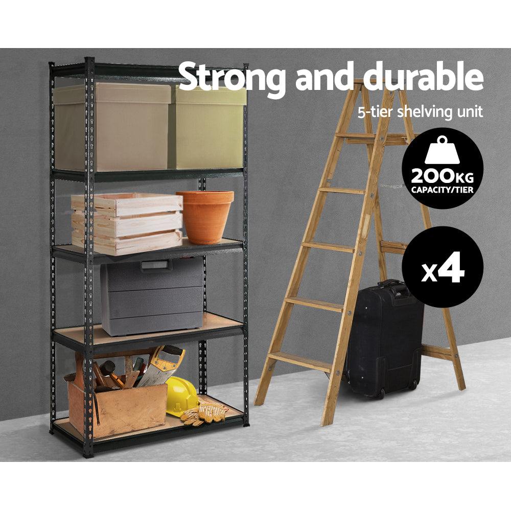 8M Garage Shelving Warehouse Rack Pallet Racking Storage Charcoal