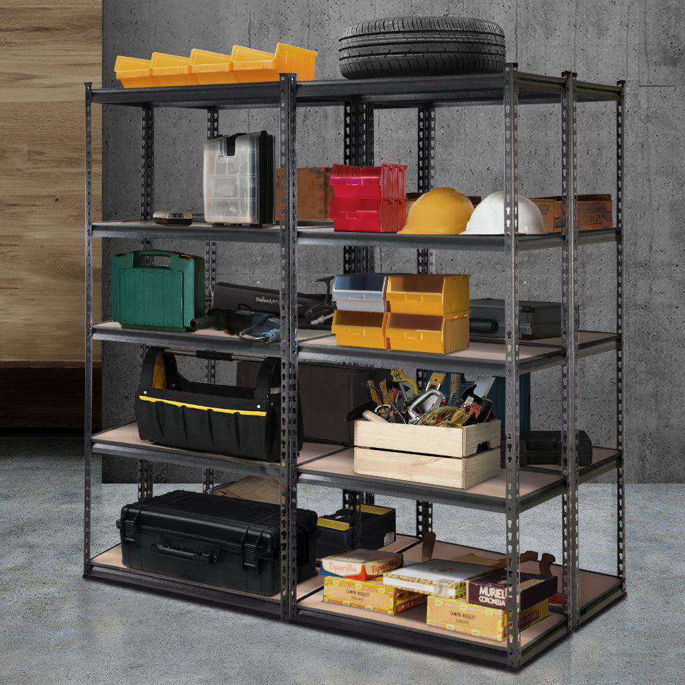 8M Garage Shelving Warehouse Rack Pallet Racking Storage Charcoal