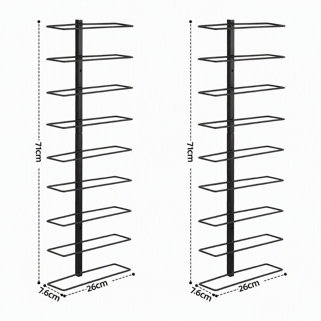 Artiss Wall Mounted Wine Rack Holder Black Metal - Set of 2 (18-Bottle Capacity) Bedworld