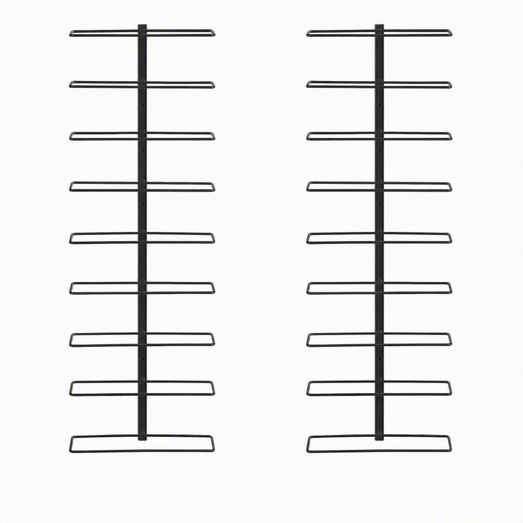 Artiss Wall Mounted Wine Rack Holder Black Metal - Set of 2 (18-Bottle Capacity) Bedworld